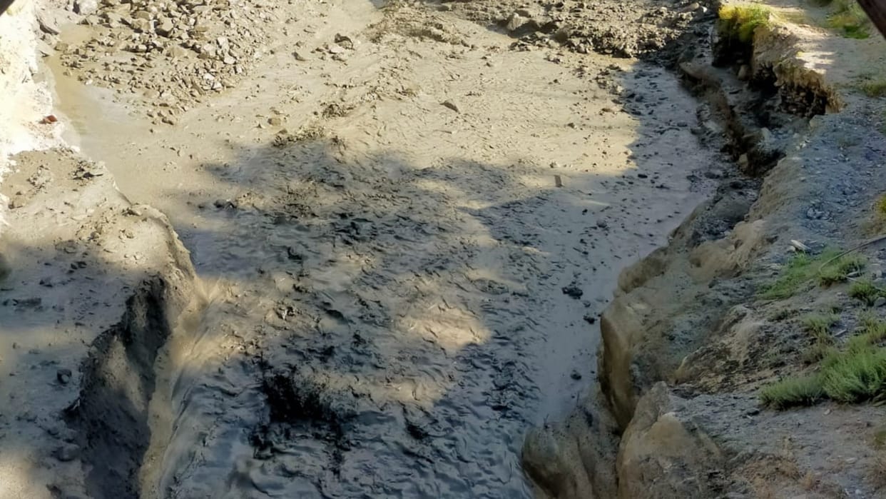 flash flood in Jahlma Nullah in Lahaul Spiti Himachal Pradesh