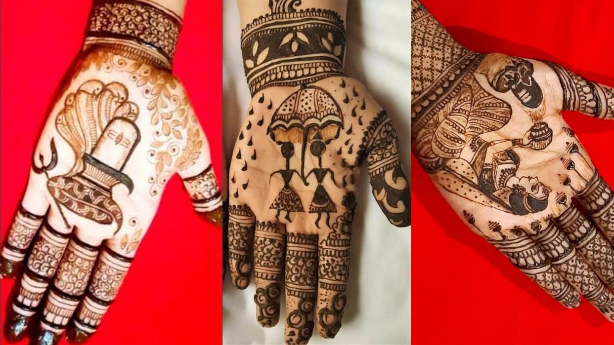 Sawan Mehndi Designs simple mehndi design for front hand in sawan 2023
