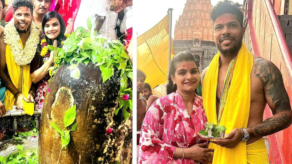 Ujjain Mahakal: Cricketer Umesh Yadav reached Baba Mahakal's Temple with wife Tania