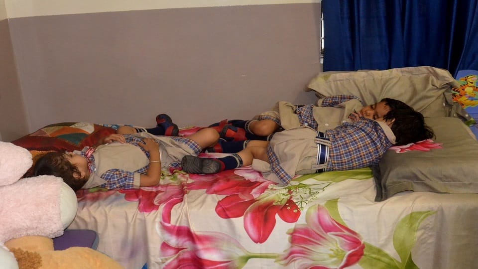 school was buzzing with the influx of children on the first day