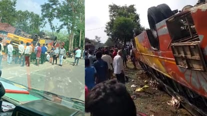 MP News: One killed after a car rammed into a standing dumper in Rajgarh, passenger bus overturned in Shahdol