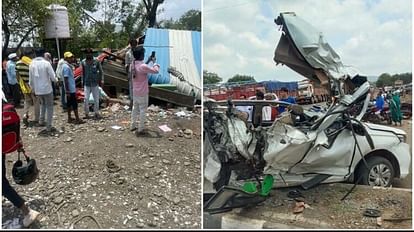 Maharashtra Road Accident : A truck rammed into a hotel after hitting two vehicles, several dead and injured