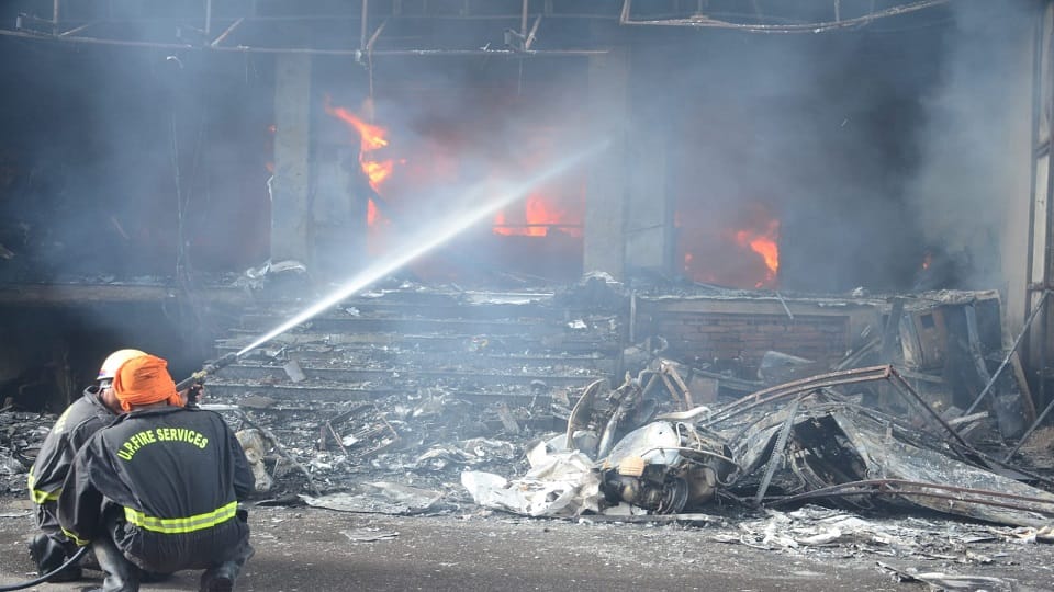 Firefighters could not go inside even after the fire was extinguished