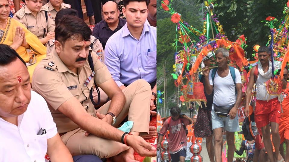 Kanwar Yatra Sawan 2023 Mela begins with Ganga Puja in Haridwar Crowd of Kanwariya on First Day
