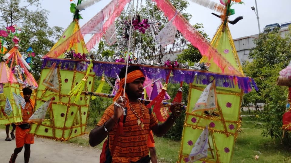 Kanwar Yatra Sawan 2023 Mela begins with Ganga Puja in Haridwar Crowd of Kanwariya on First Day