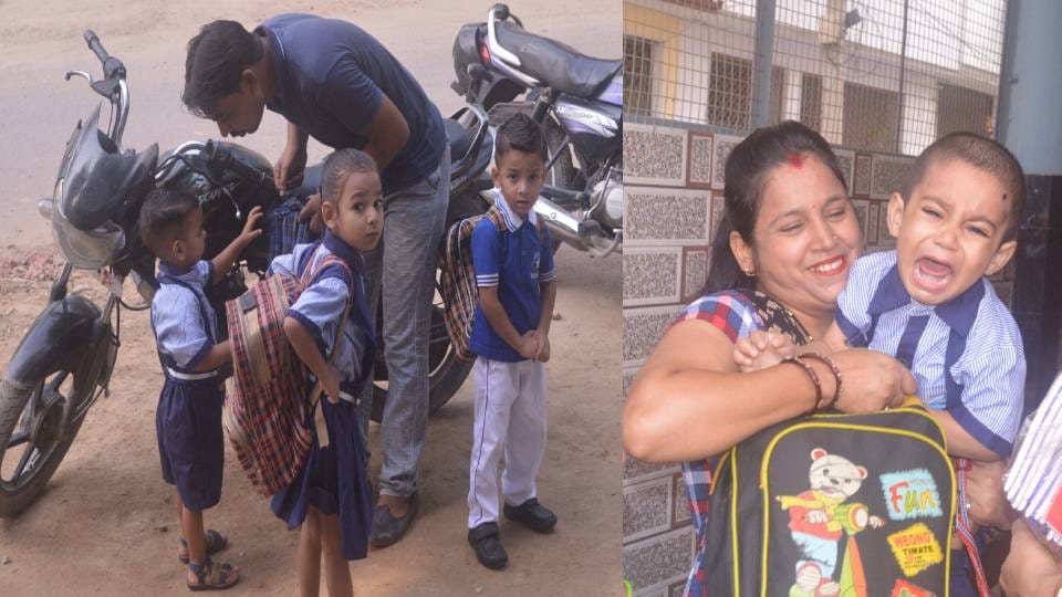 On first day school opened in Agra children had fun