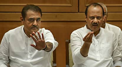 राकांपा नेता प्रफुल्ल पटेल और अजित पवार।