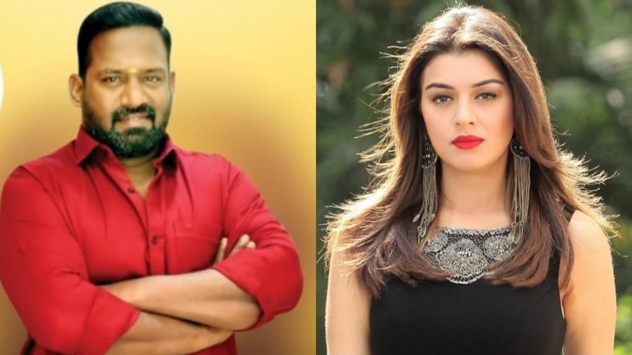 Robo Shankar makes controversial remarks about touching hansika motwani during the trailer launch event