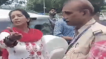 delhi police Inspector's wife ran over four people AIIMS