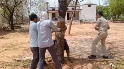 Mirzapur Crime News: Forest worker thrashed man by hugging him to tree, video viral, this is the whole matter