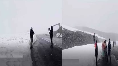 Bus service of Tourism Corporation started for Shinkula Pass, tourists saw snow laden plains between the wings