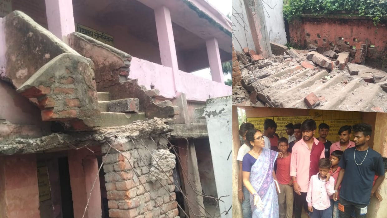 Four children were injured after falling down stairs of a government school in Nalanda
