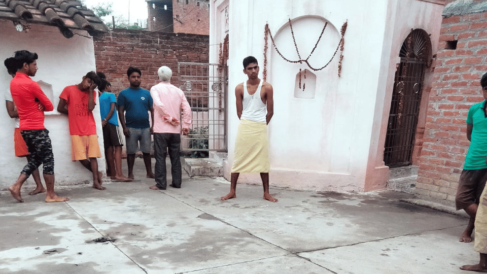 An atmosphere of tension was created after pieces of meat and skin were found in temple