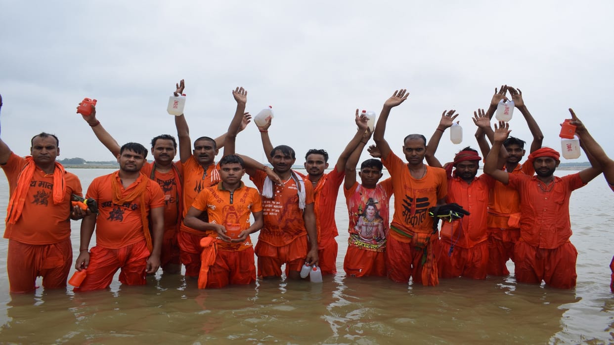 rally of Kanwariyas gathered in Sangamnagari, chanting of Bol Bam echoed