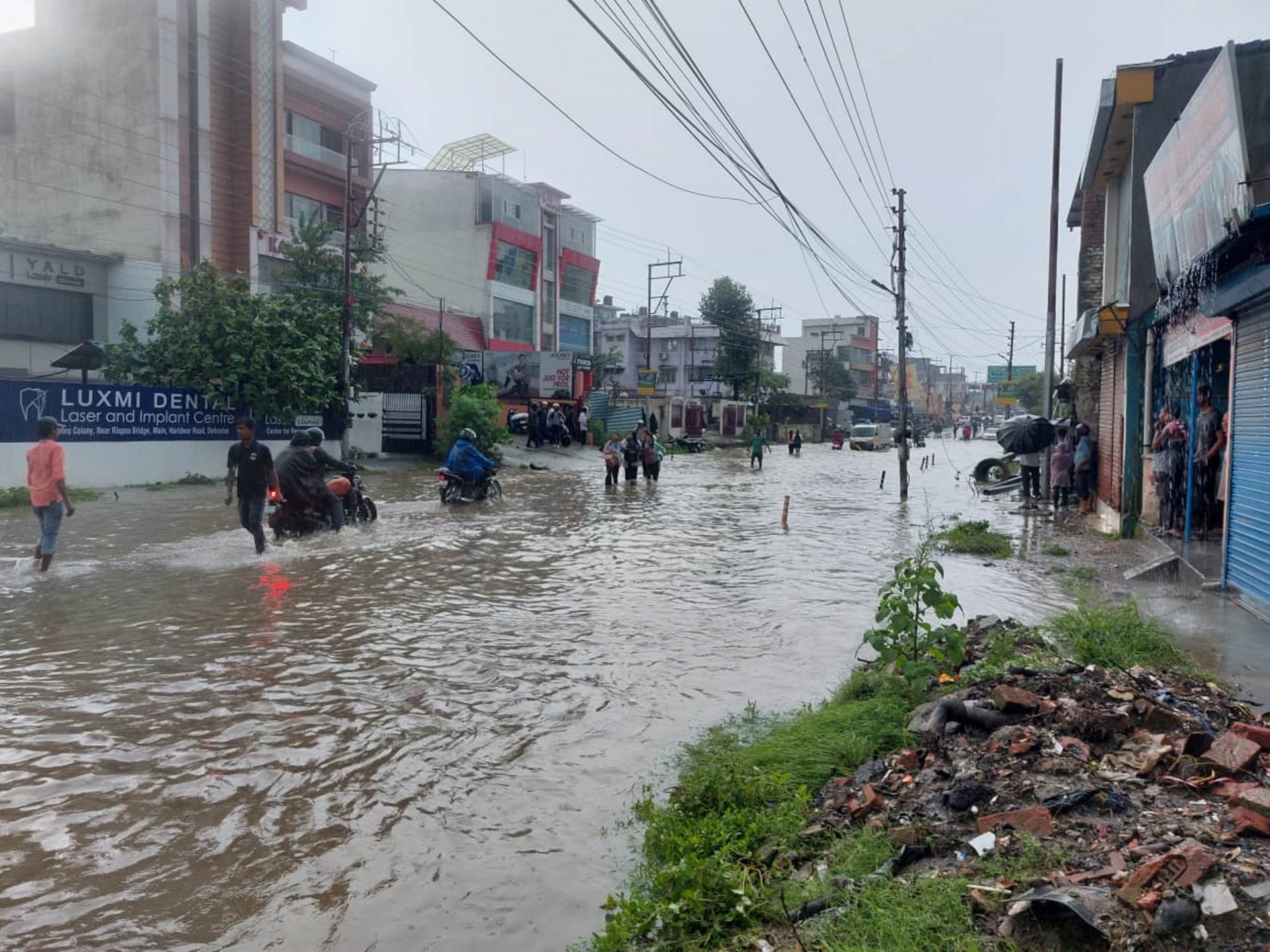 Uttarakhand Weather News Today Waterlogging due to heavy rains River drains swell jam Rispana watch Photos