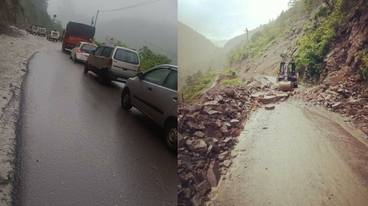 Uttarakhand Weather News Rain Stones fell from rock in Bajpur near Badrinath Highway teacher injured