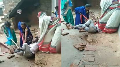 Kanpur Dehat:पति को पैसों का हिसाब मांगना पड़ा भारी, पत्नी ने रस्सी से  बांधकर लाठी से पीटा, वीडियो वायरल - Wife Beat Husband With Stick In Kanpur  Dehat, Video Viral - Amar