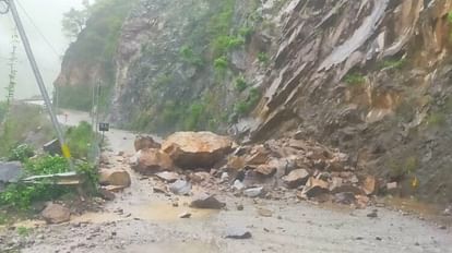 Uttarakhand Weather Landslide in Nainital river drain overflowing due to heavy rains roads sunk Watch Photos