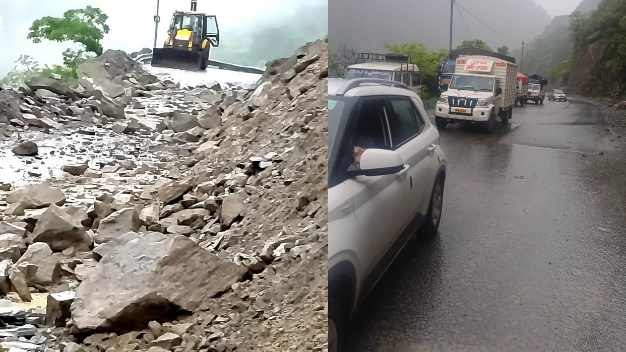 Uttarakhand Weather News Rain Stones fell from rock in Bajpur near Badrinath Highway teacher injured