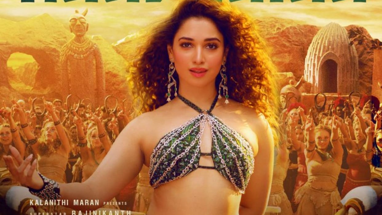 Rajinikanth film Jailer First song Kaavaalaa poster out Tamannaah Bhatia breaks hotness meter in the look