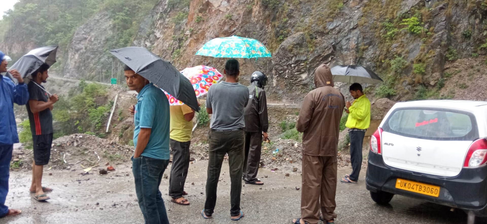 Uttarakhand Weather Landslide in Nainital river drain overflowing due to heavy rains roads sunk Watch Photos
