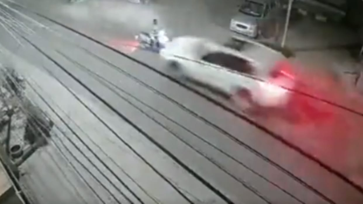 Hit and Run Case:  Speeding BMW hits bike driver in Hyderabad, incident captured in CCTV