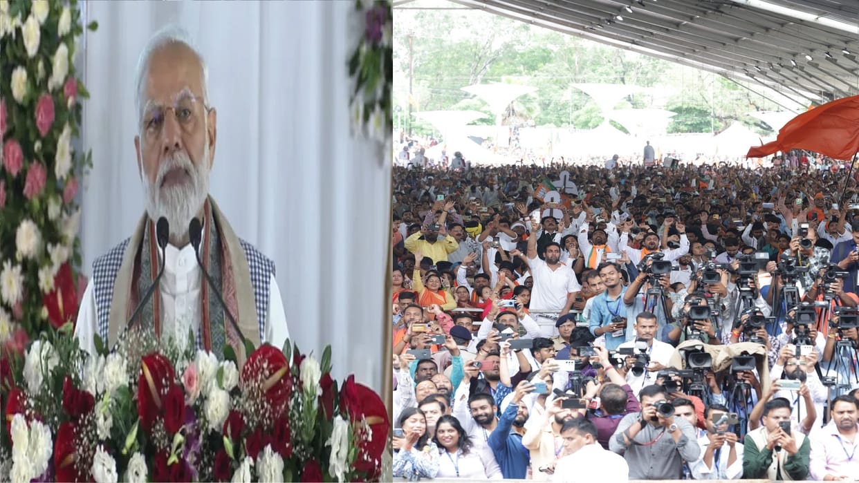 Modi Magic: Crowd gathered in PM Modi election rally at raipur Chhattisgarh