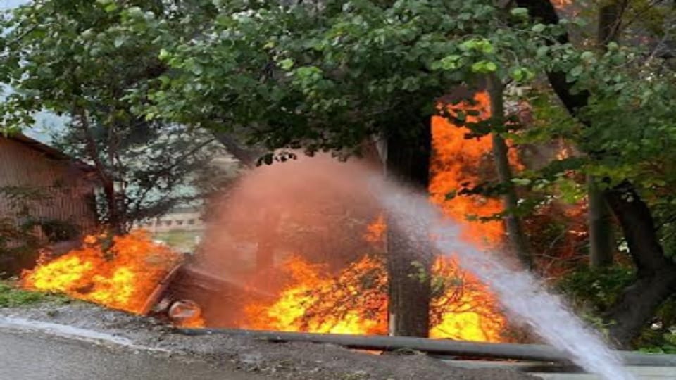 Jammu Kashmir: Petrol tanker fell into ditch Ramban highway, chaos after fire broke out