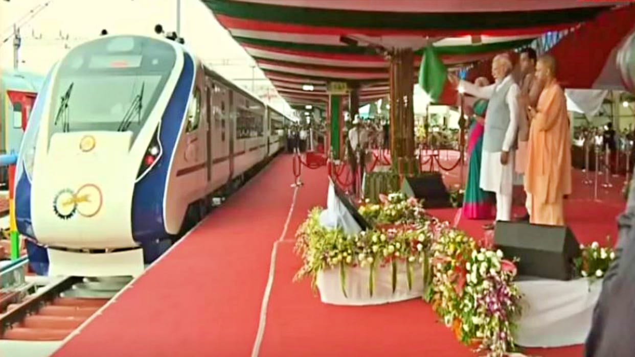 Vande Bharat train: PM flags off Jodhpur-Ahmedabad train from Gorakhpur railway station