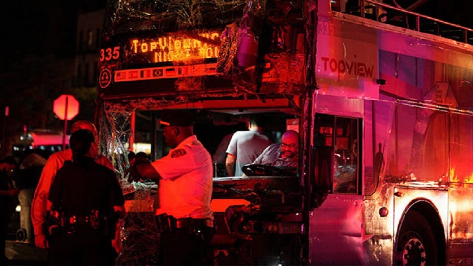 More than 75 people injured after two buses collide in New York US