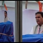 पूर्व मंत्री राजेश मूणत  मंच के बाहर बैठे