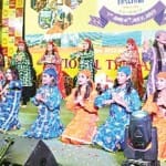 श्रीनगर में कार्यक्रम के दौरान कलाकार