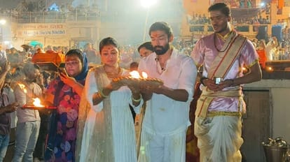 Gurmeet Chowdhary Debina Banerjee varanasi vist for daughter mundan and Ganga Aarti