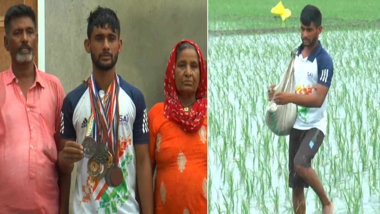 A young wrestler from Punjab is doing wages
