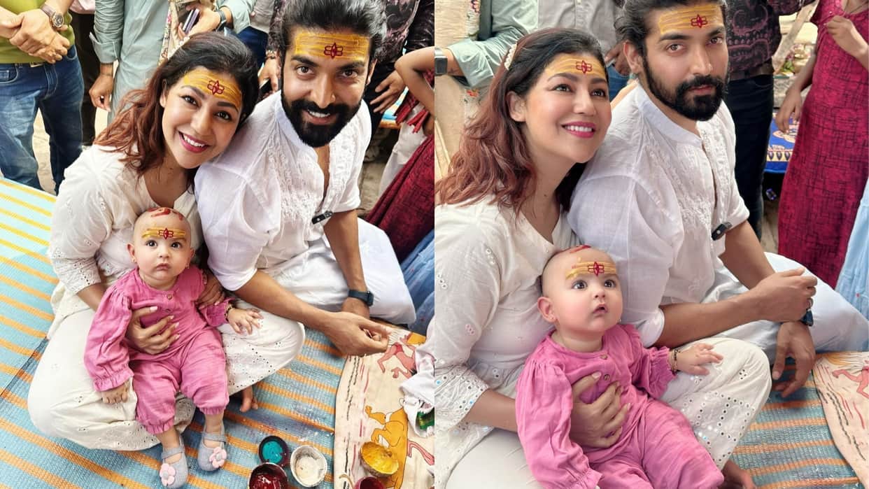 Debina Bonnerjee and Gurmeet Choudhary visit Varanasi for younger daughter Divisha mundan read