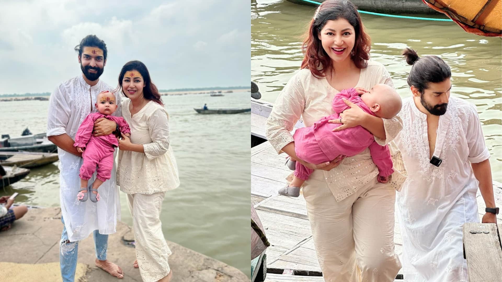 Debina Bonnerjee and Gurmeet Choudhary visit Varanasi for younger daughter Divisha mundan read