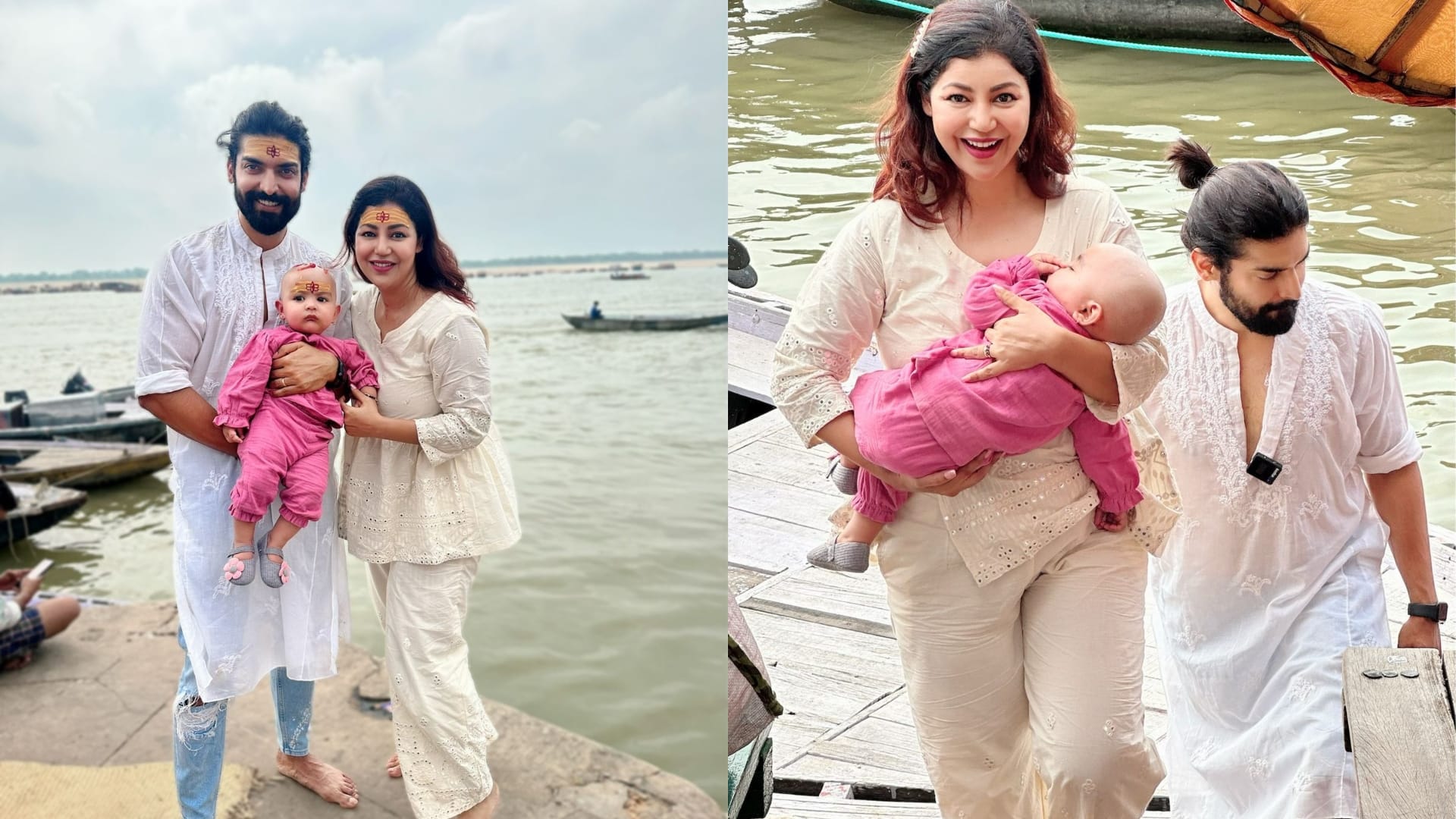 Debina Bonnerjee and Gurmeet Choudhary visit Varanasi for younger daughter Divisha mundan read