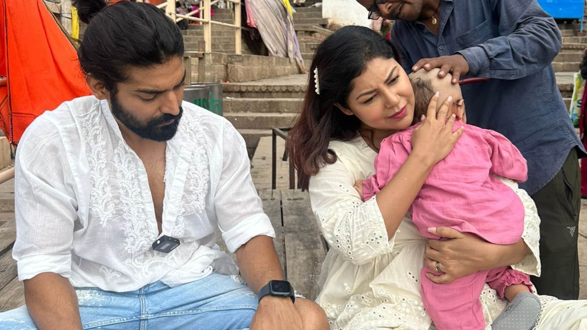 Debina Bonnerjee and Gurmeet Choudhary visit Varanasi for younger daughter Divisha mundan read
