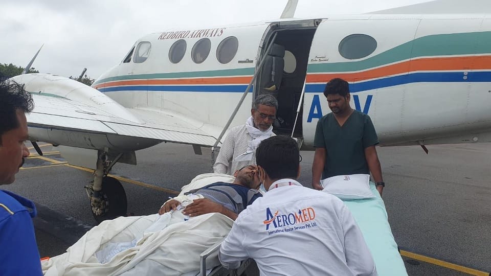 Injured BJP worker was airlifted