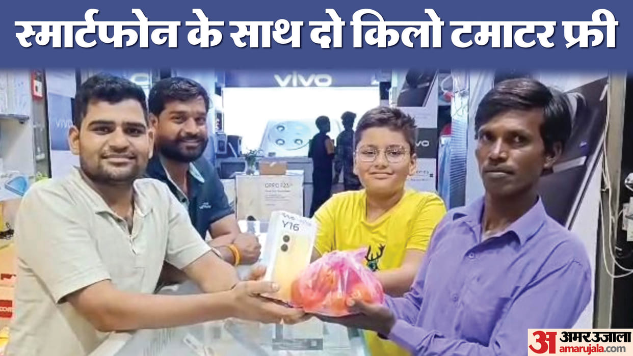 MP News Two kilos of tomatoes are being given free on purchase of a mobile in Ashoknagar