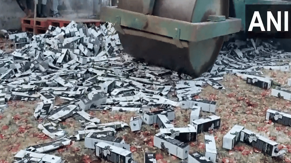 Ghaziabad Excise Department destroyed expired liquor worth Rs 13 crore video viral