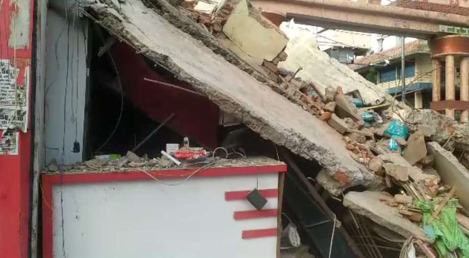 three-storey building got destroyed in Bilaspur