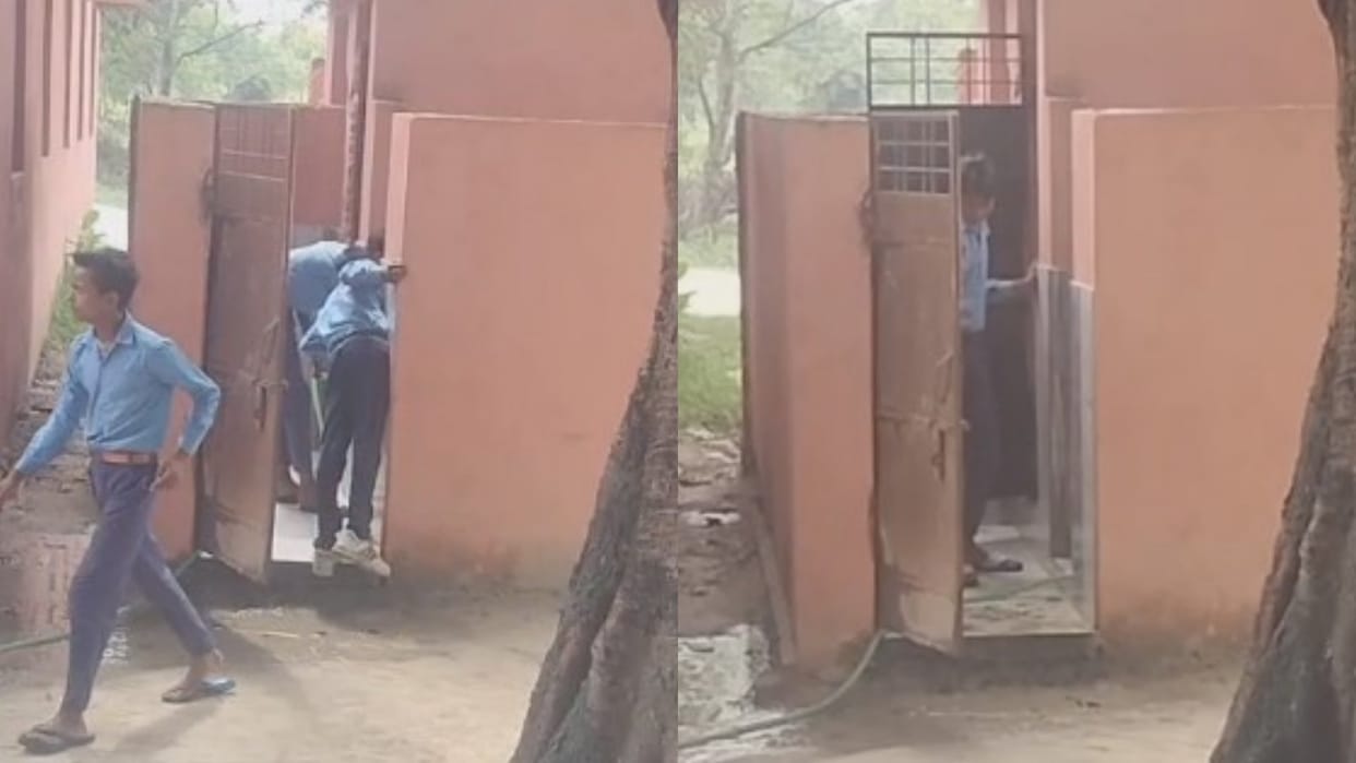 Video of students cleaning toilet in government school in Siwan goes viral