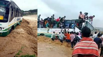 Dehradun Rainfall News Himanchal Roadways bus full of 30 passengers stuck in Rapte