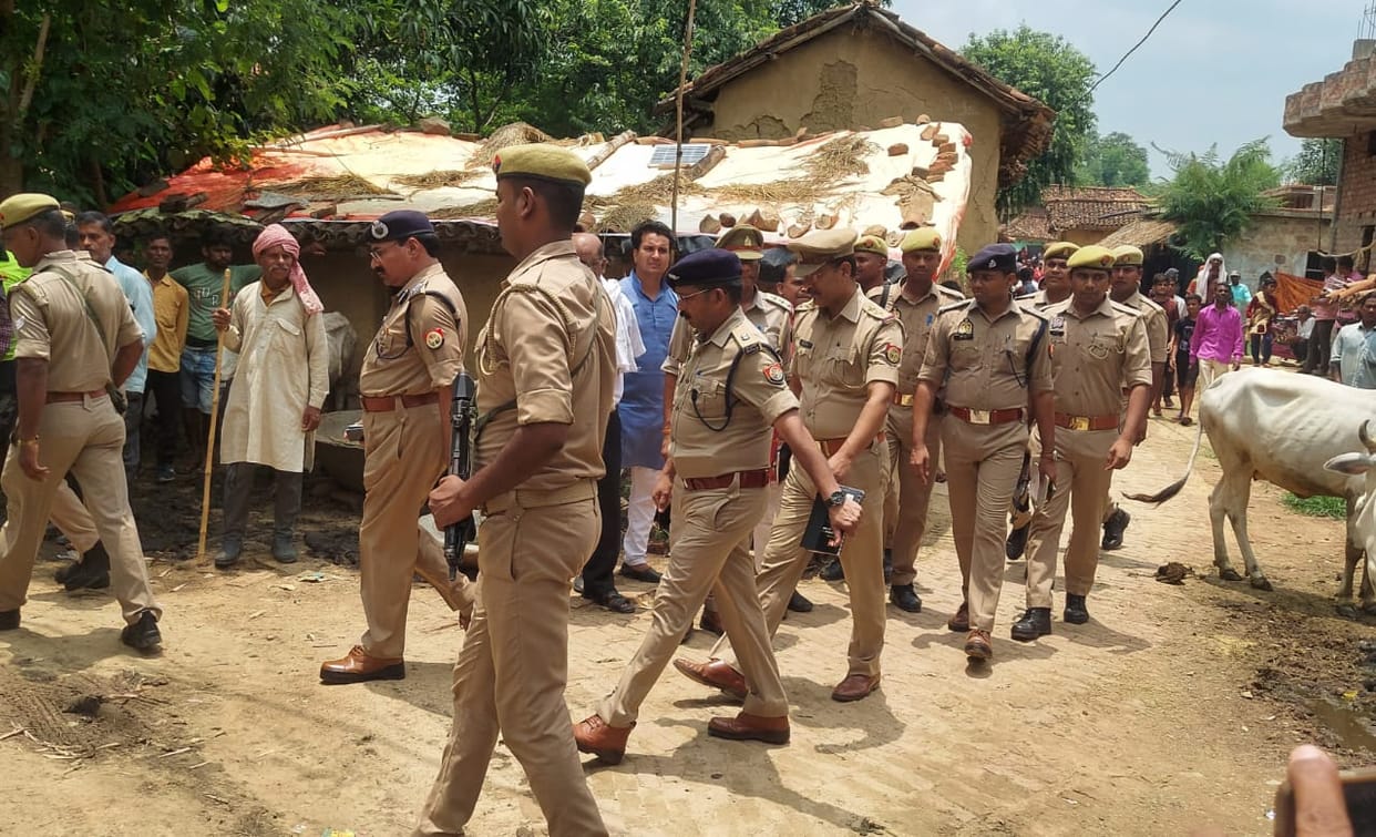 Spitting case Bulldozers run at house of accused victim demanded justice from yogi government