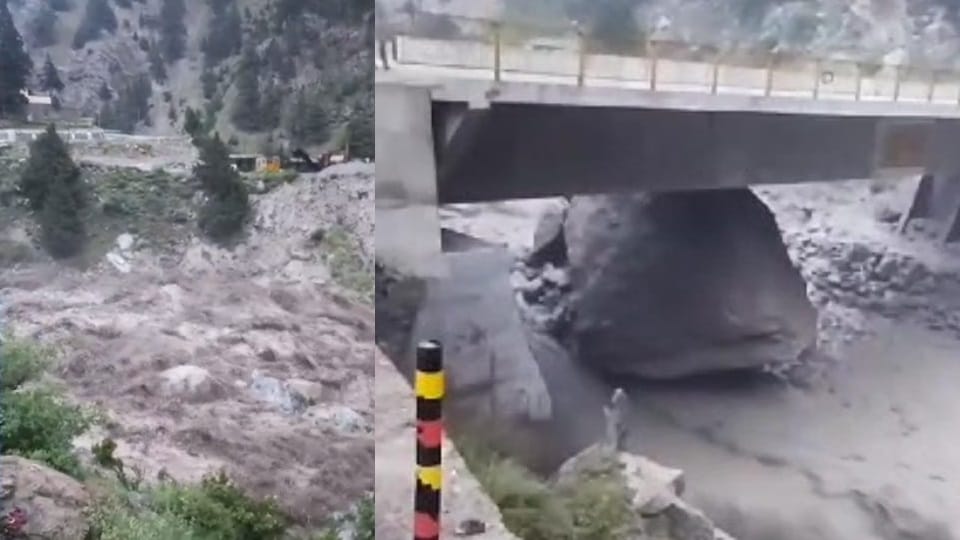Uttarakhand Weather Glacier Broken in Jummah on Joshimath Malari Highway rock falls on bridge