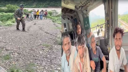 Air Force arrived as an angel for five people stranded on Giri river island