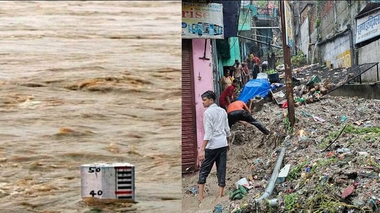 Haridwar: बारिश से शहर हुआ जलमग्न, खतरे के निशान तक पहुंची गंगा, ब्रह्मपुरी में पहाड़ से सड़क पर आया मलबा