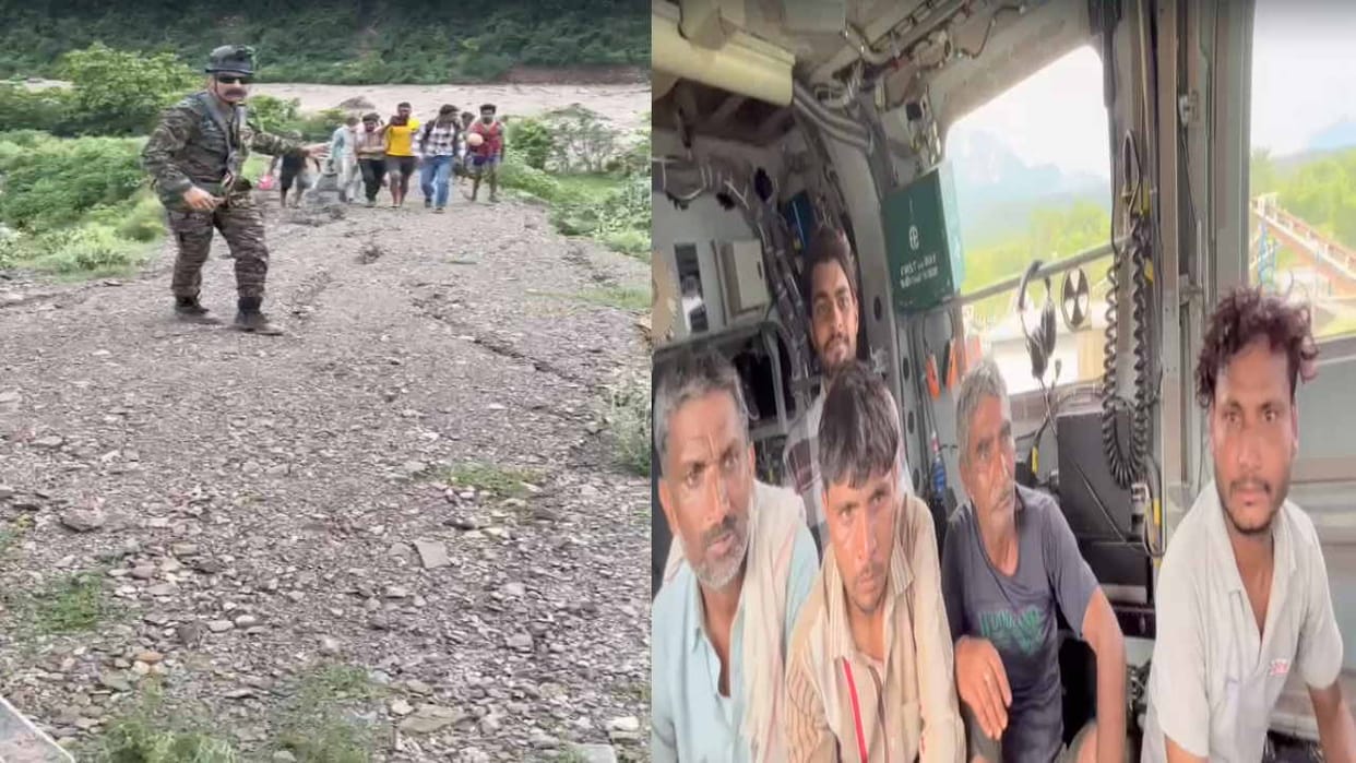 Air Force arrived as an angel for five people stranded on Giri river island
