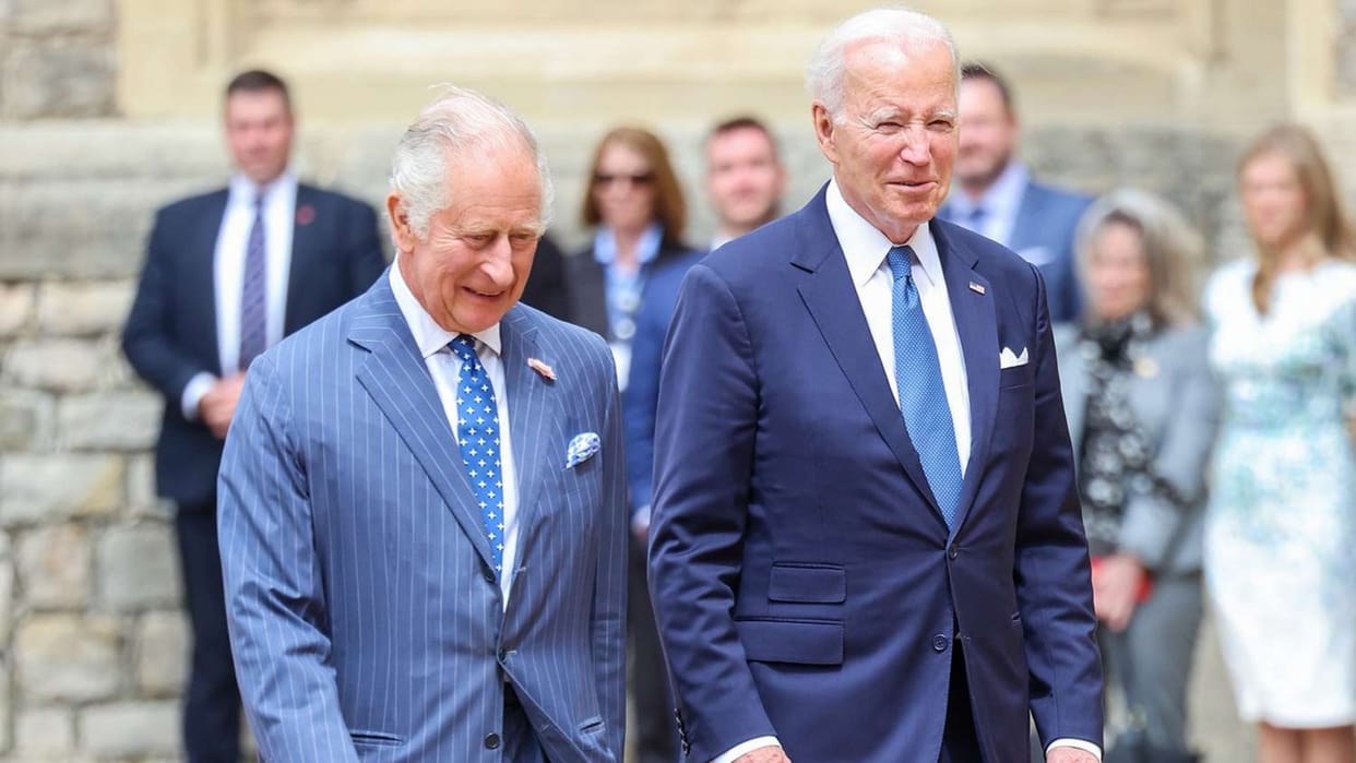 Joe Biden puts his hand on King Charles' back So, royal protocol broken